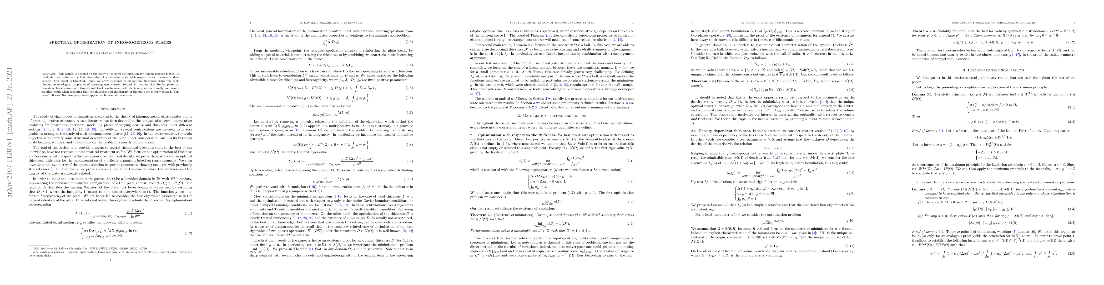 Thumbnail for Spectral optimization of inhomogeneous plates