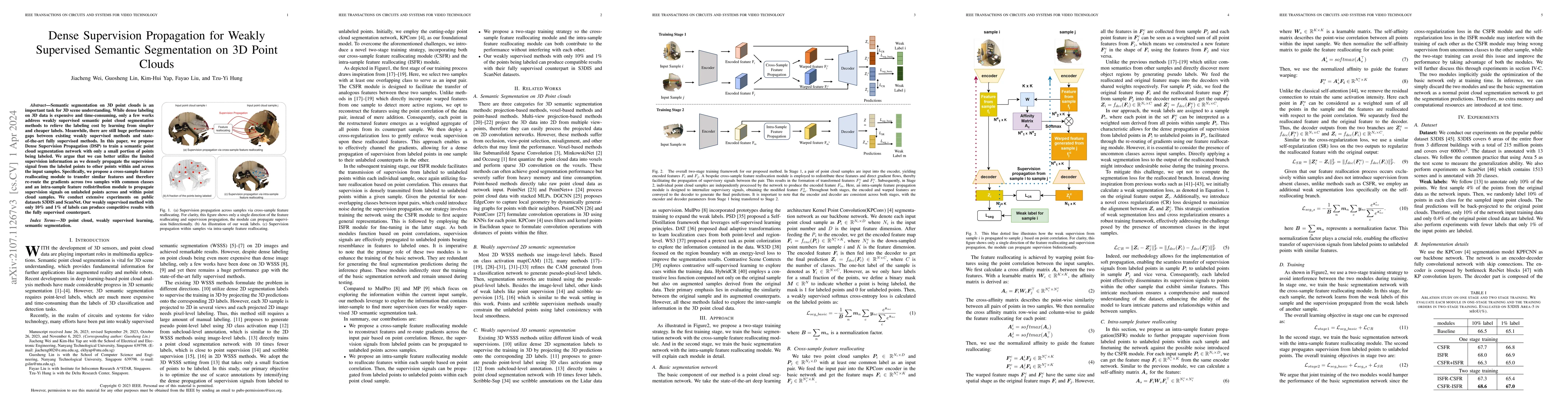 Thumbnail for Dense Supervision Propagation for Weakly Supervised Semantic
  Segmentation on 3D Point Clouds