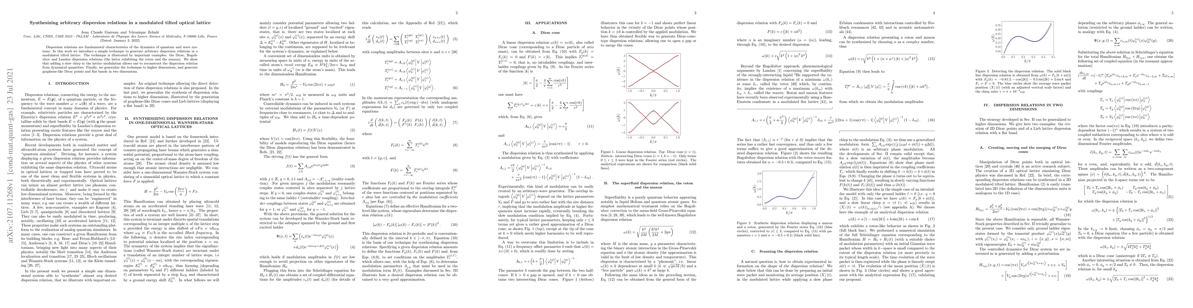 Thumbnail for Synthesizing arbitrary dispersion relations in a modulated tilted
  optical lattice