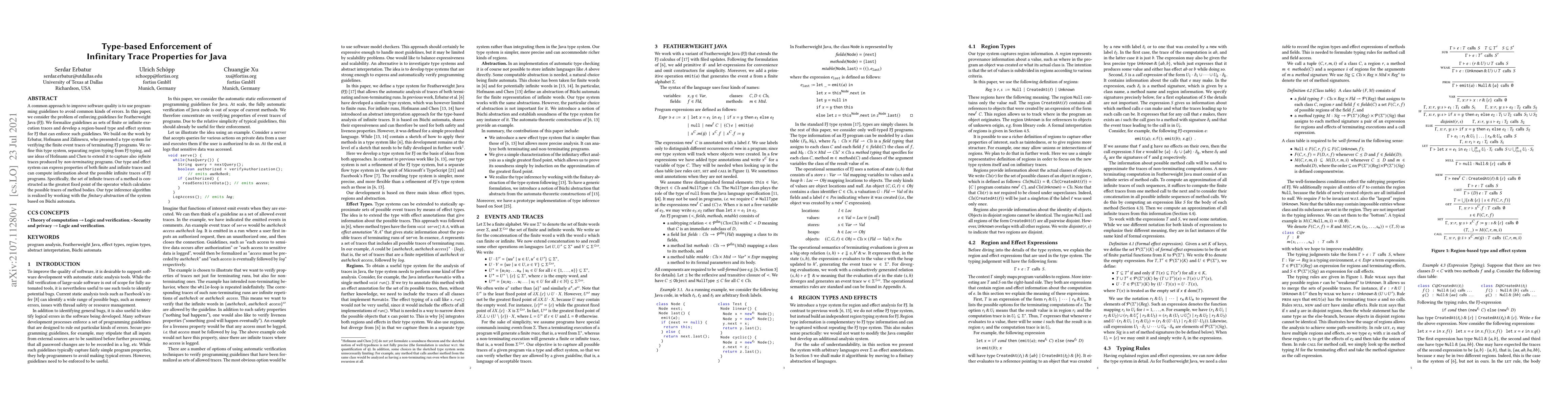 Thumbnail for Type-based Enforcement of Infinitary Trace Properties for Java