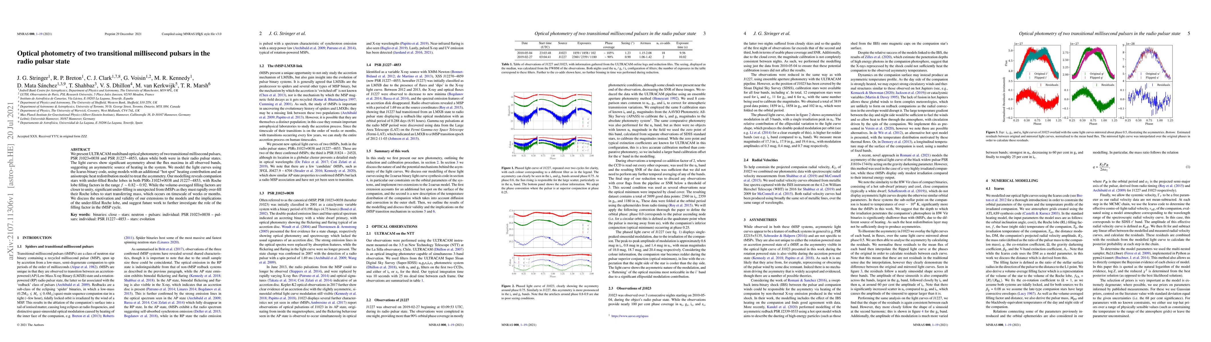 Thumbnail for Optical photometry of two transitional millisecond pulsars in the radio
  pulsar state