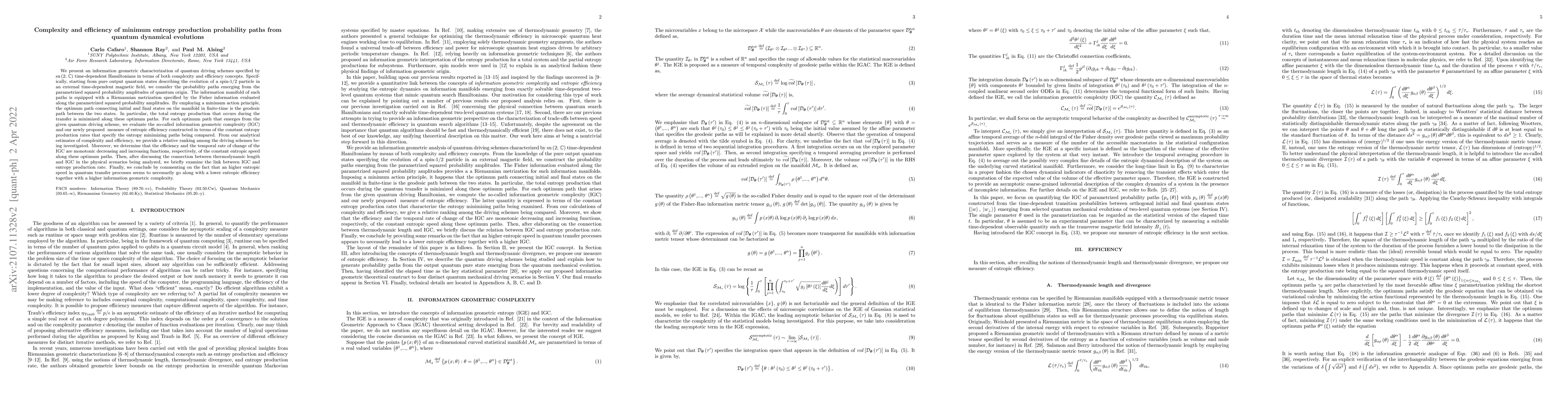 Thumbnail for Complexity and efficiency of minimum entropy production probability
  paths from quantum dynamical evolutions
