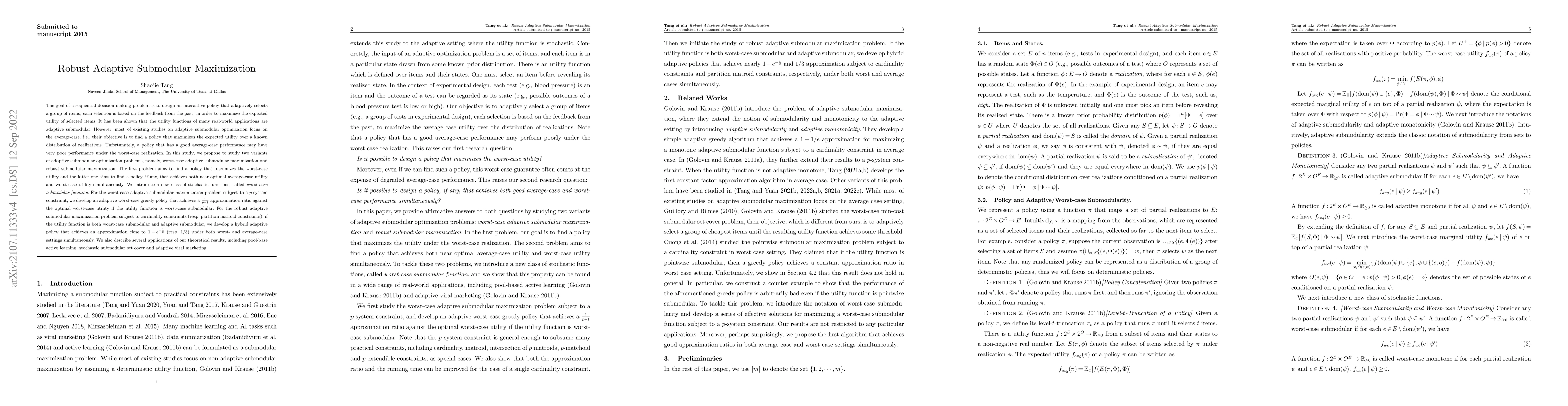 Thumbnail for Robust Adaptive Submodular Maximization