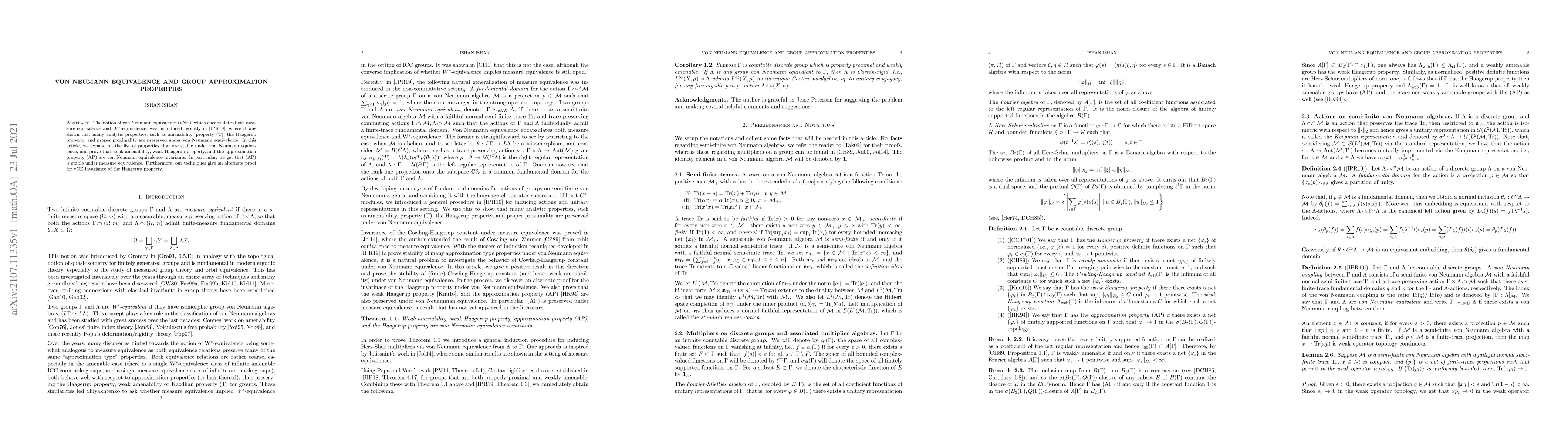 Thumbnail for Von Neumann equivalence and group approximation properties
