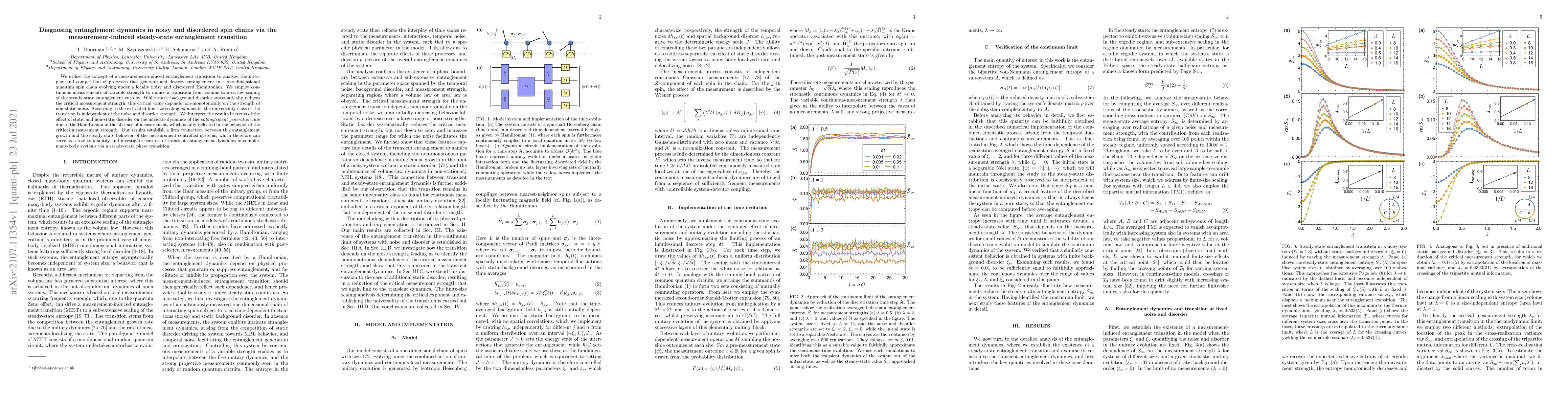 Thumbnail for Diagnosing entanglement dynamics in noisy and disordered spin chains via
  the measurement-induced steady-state entanglement transition