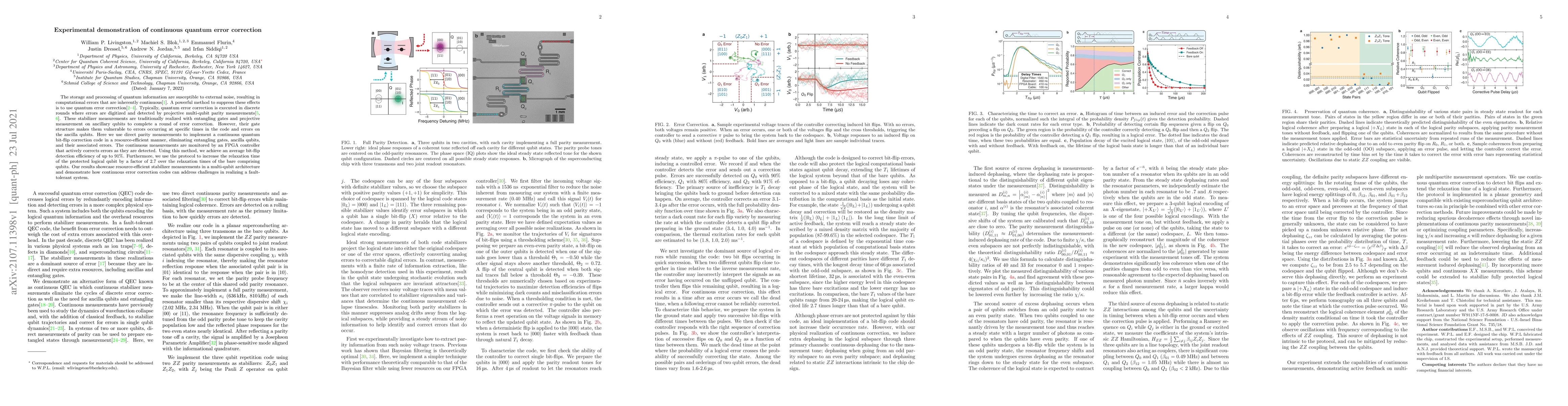Thumbnail for Experimental demonstration of continuous quantum error correction