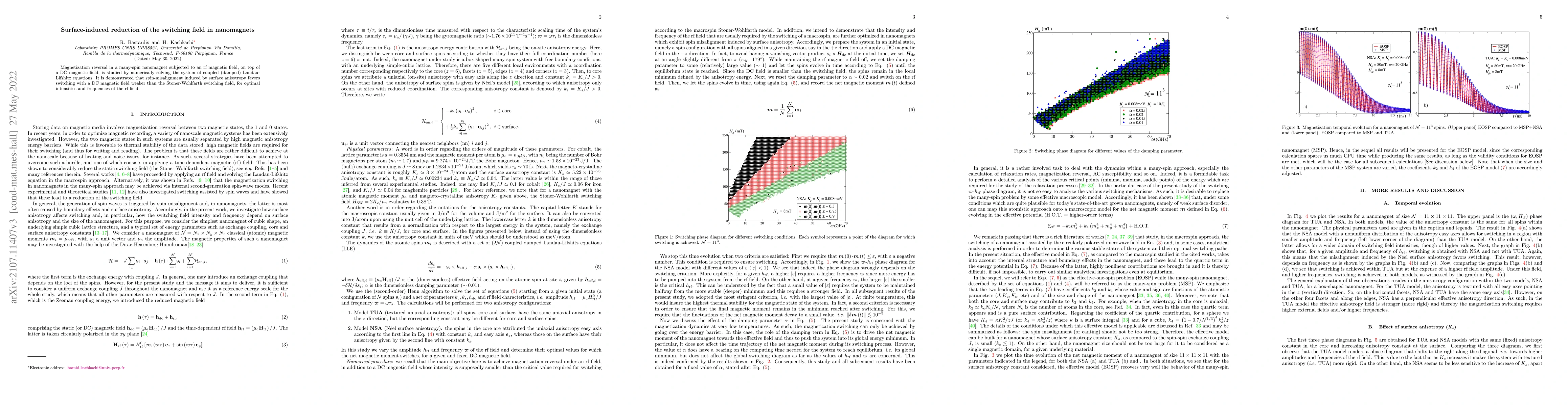 Thumbnail for Surface-induced reduction of the switching field in nanomagnets