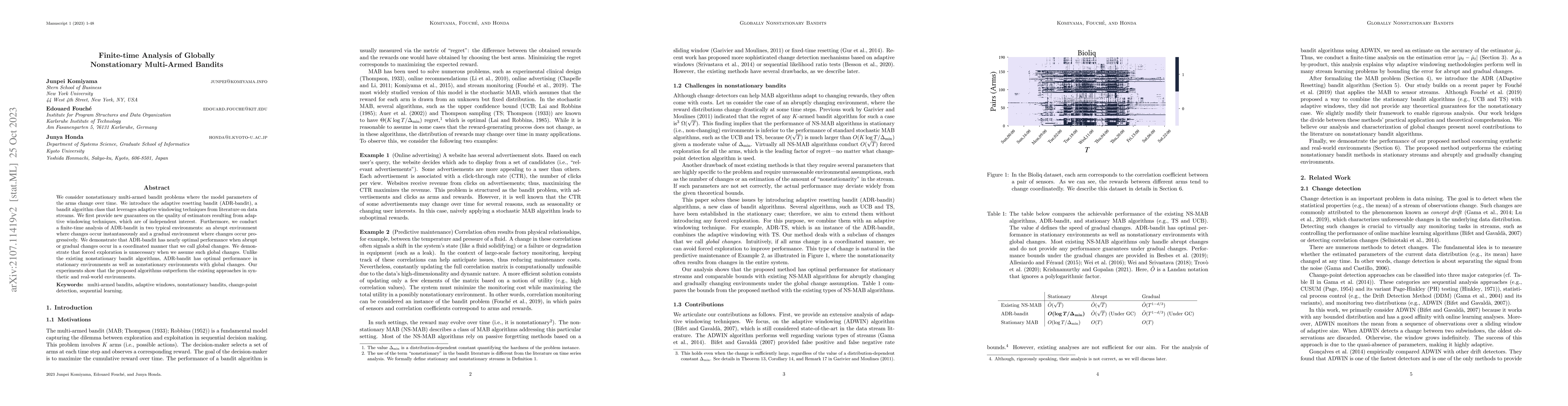 Thumbnail for Finite-time Analysis of Globally Nonstationary Multi-Armed Bandits