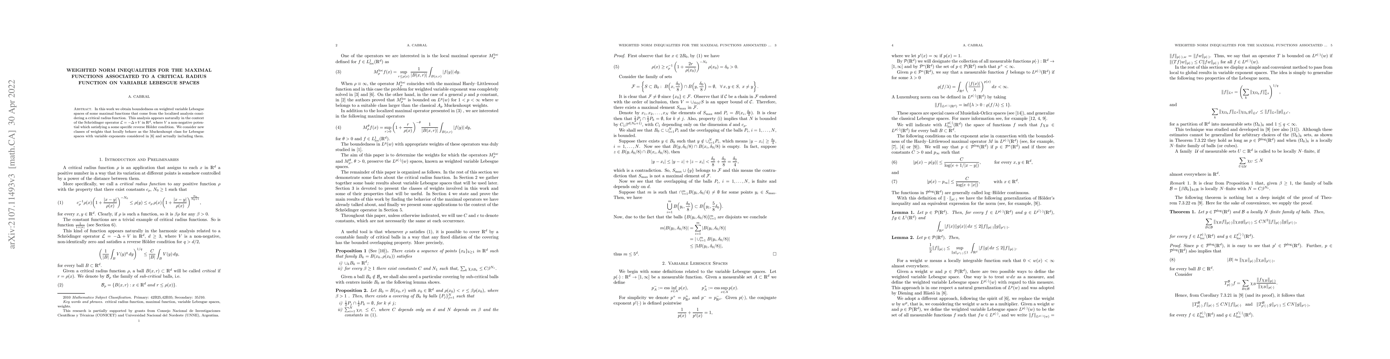 Thumbnail for Weighted norm inequalities for the maximal functions associated to a
  critical radius function on variable Lebesgue spaces