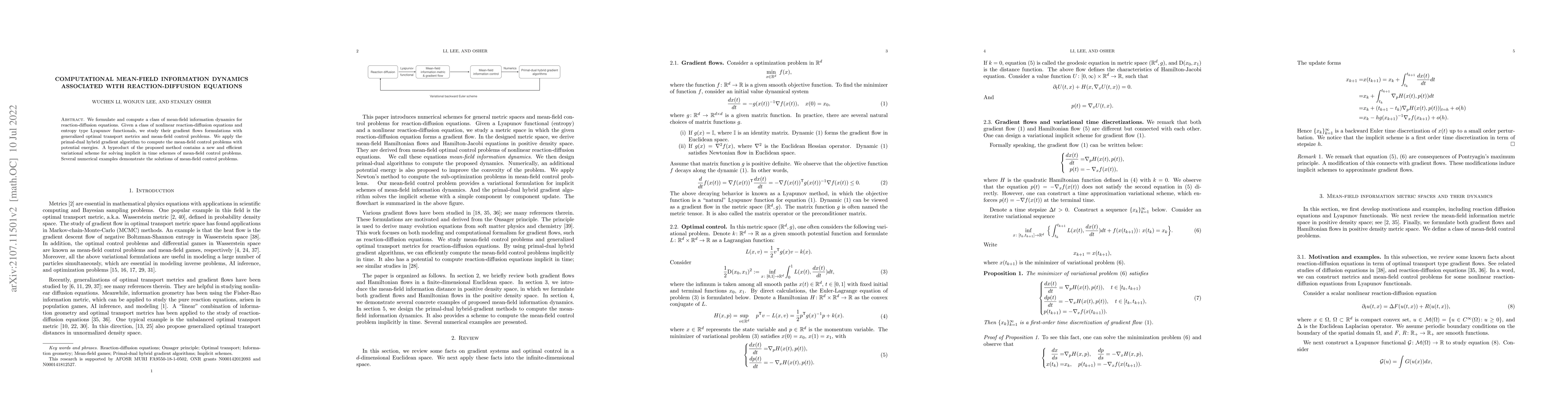 Thumbnail for Computational Mean-field information dynamics associated with Reaction
  diffusion equations
