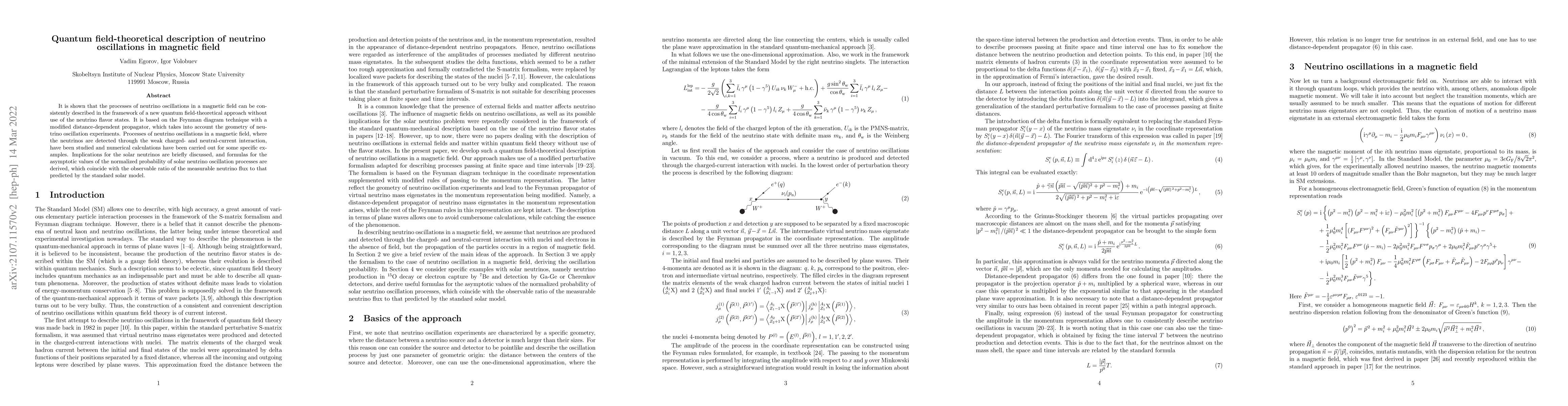 Thumbnail for Quantum field-theoretical description of neutrino oscillations in
  magnetic field