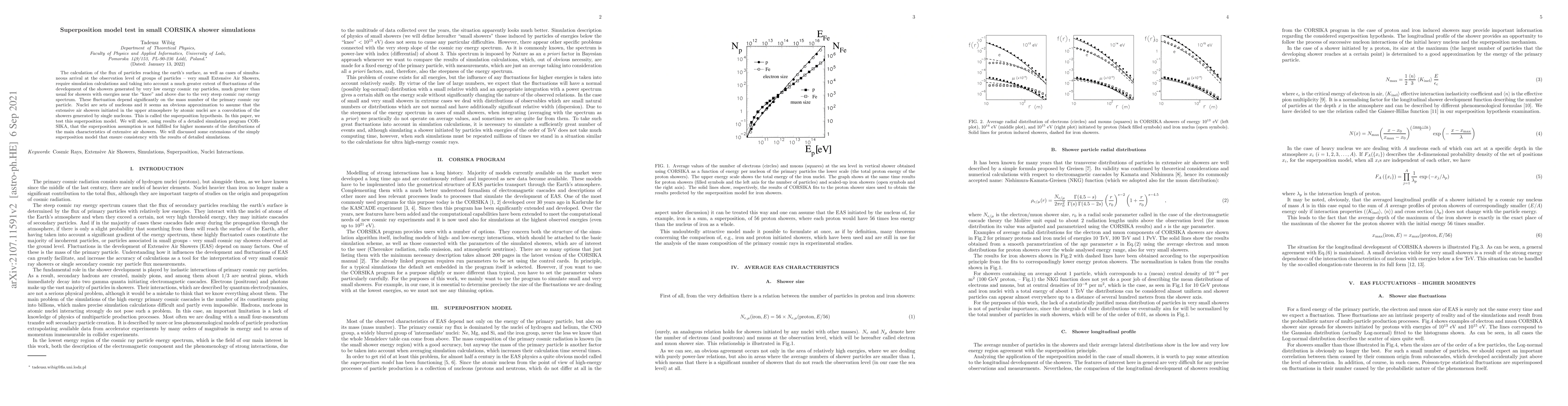 Thumbnail for Superposition model test in small CORSIKA shower simulations