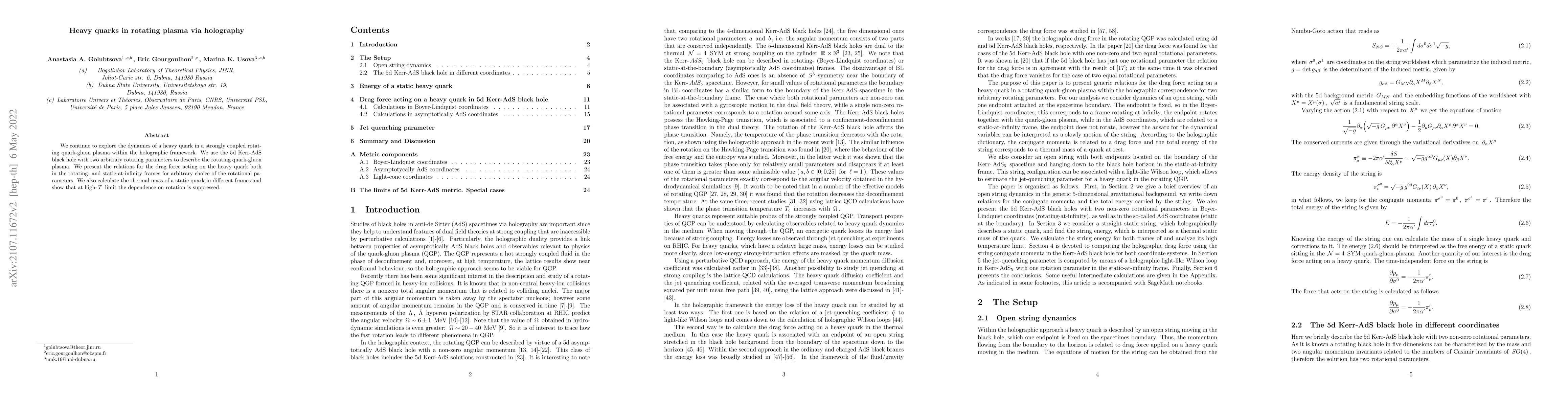 Thumbnail for Heavy quarks in rotating plasma via holography