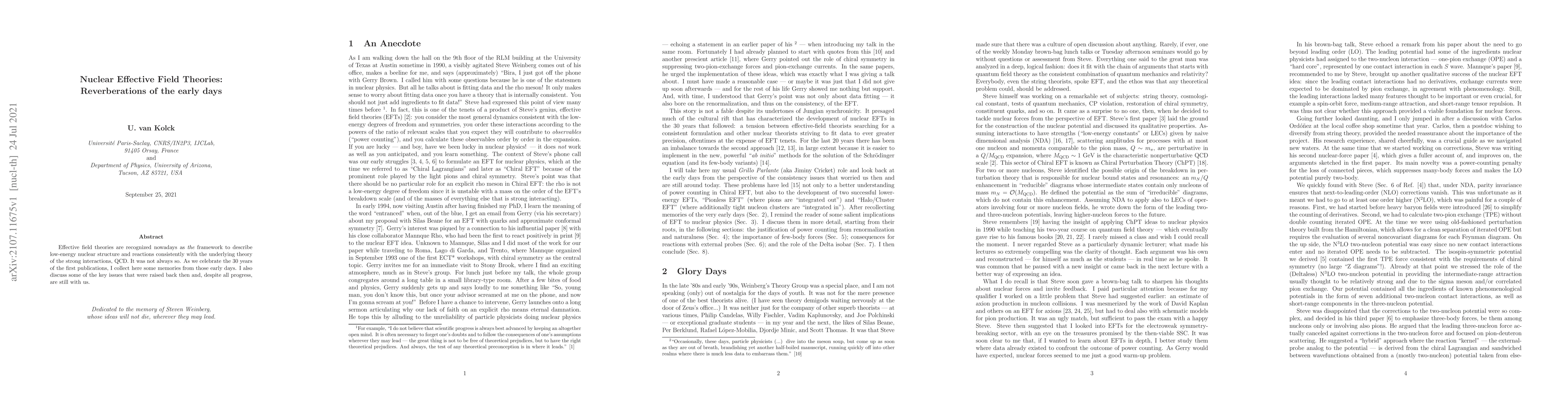 Thumbnail for Nuclear Effective Field Theories: Reverberations of the early days