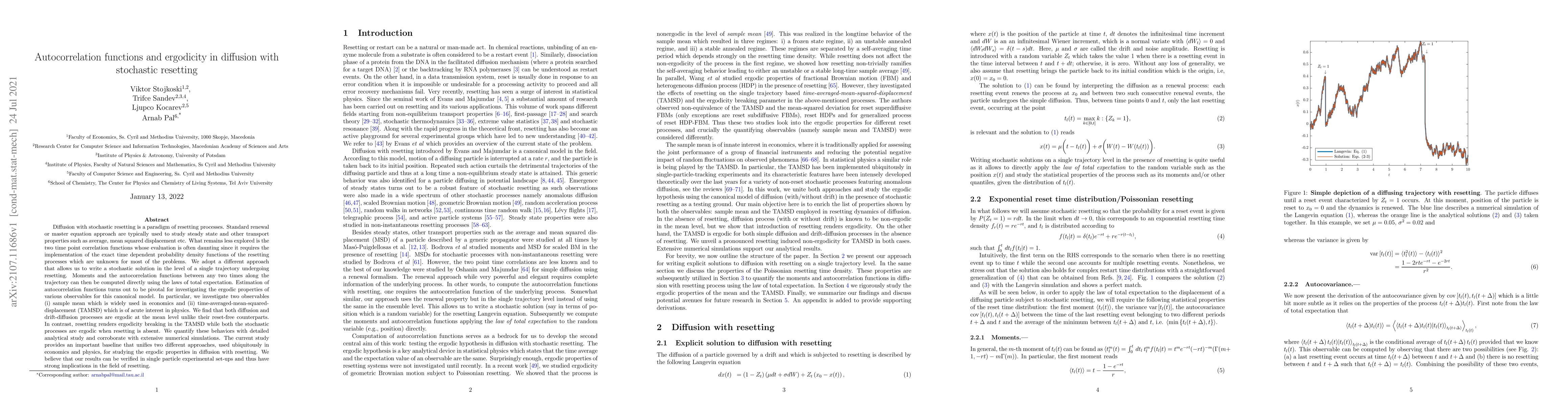 Thumbnail for Autocorrelation functions and ergodicity in diffusion with stochastic
  resetting