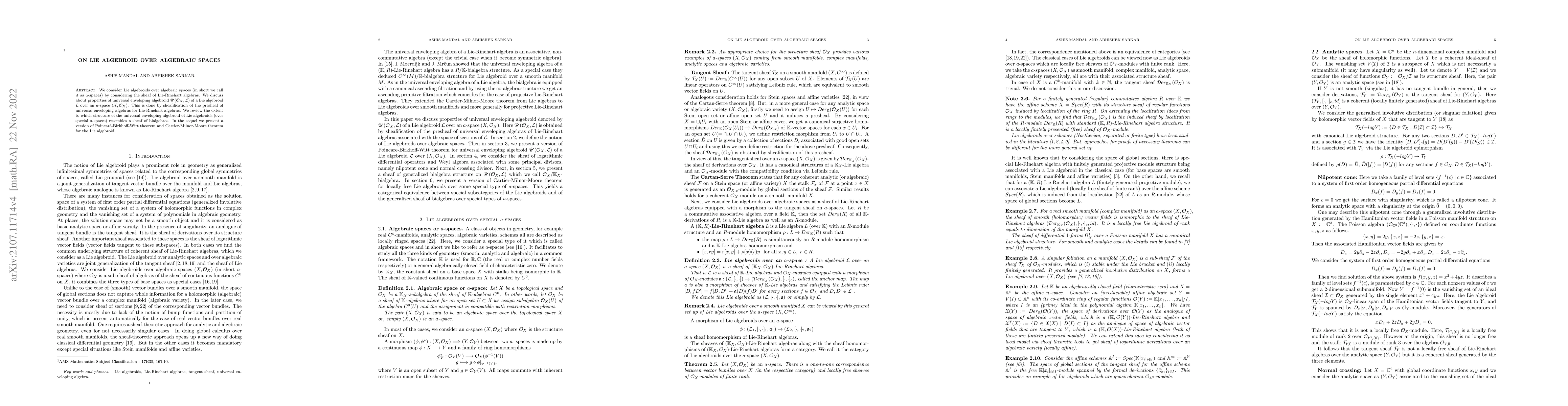Thumbnail for On Lie algebroid over algebraic spaces