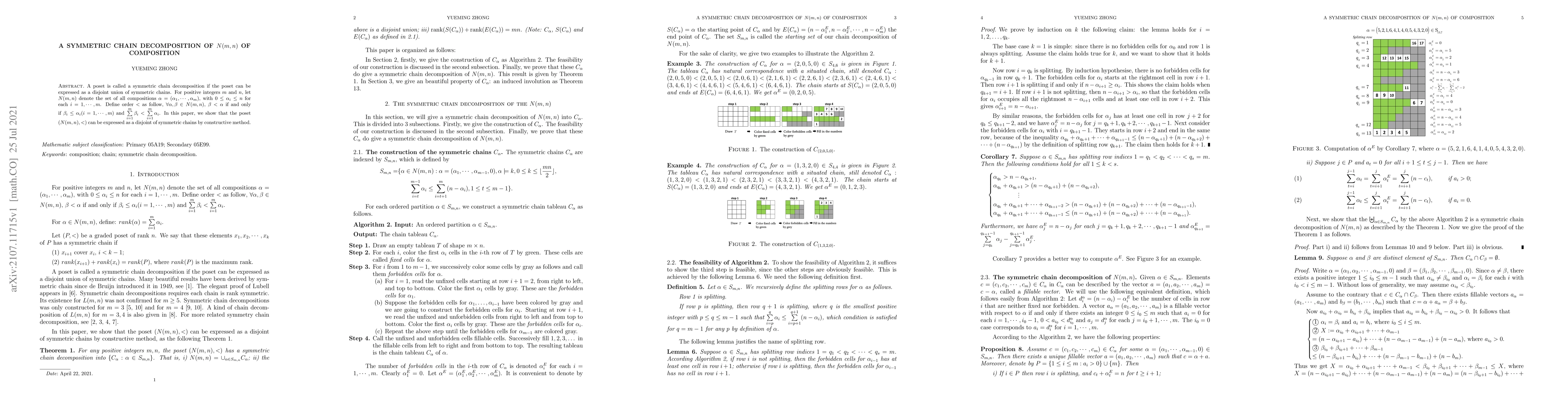Thumbnail for A symmetric chain decomposition of $N(m,n)$ of composition