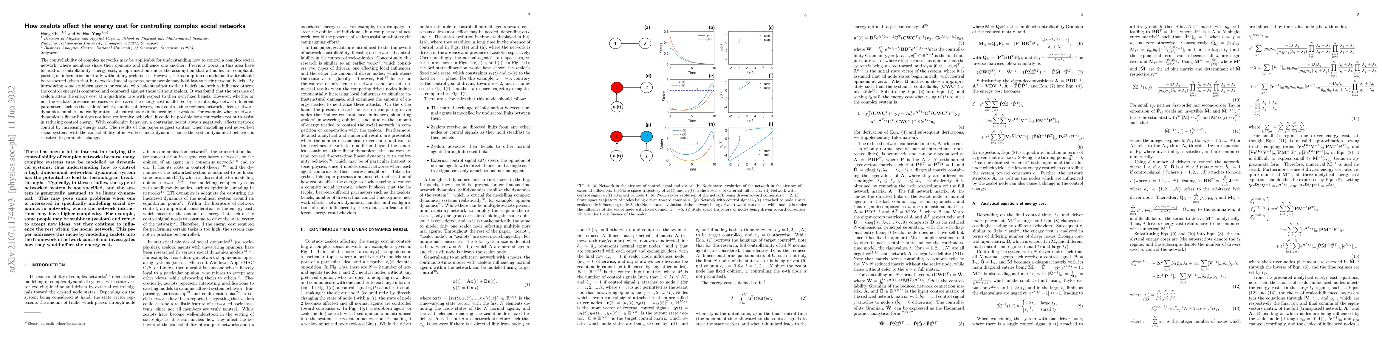 Thumbnail for How zealots affect the energy cost for controlling complex social
  networks