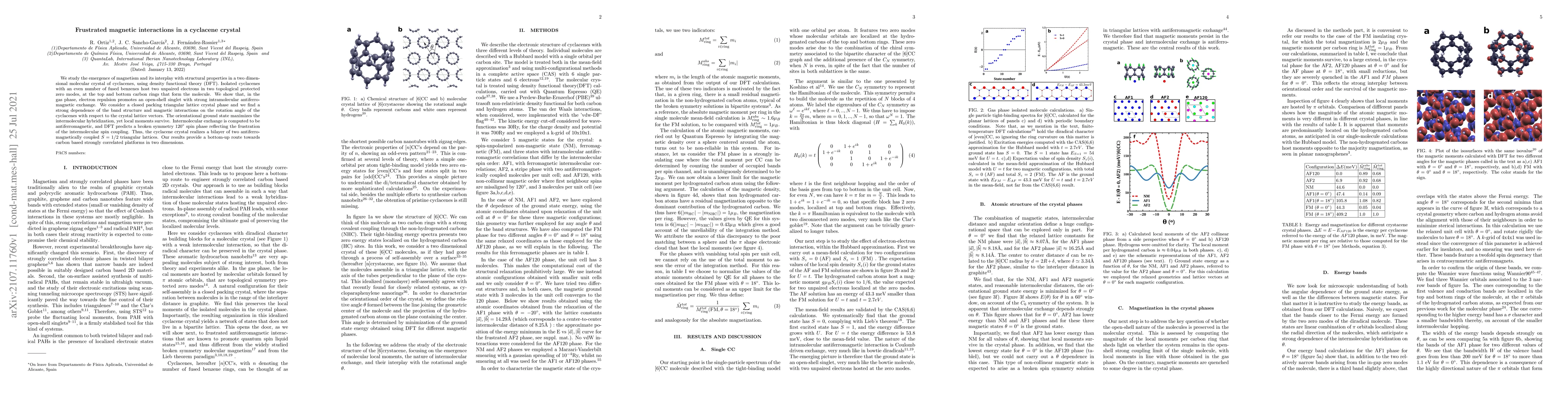 Thumbnail for Frustrated magnetic interactions in a cyclacene crystal