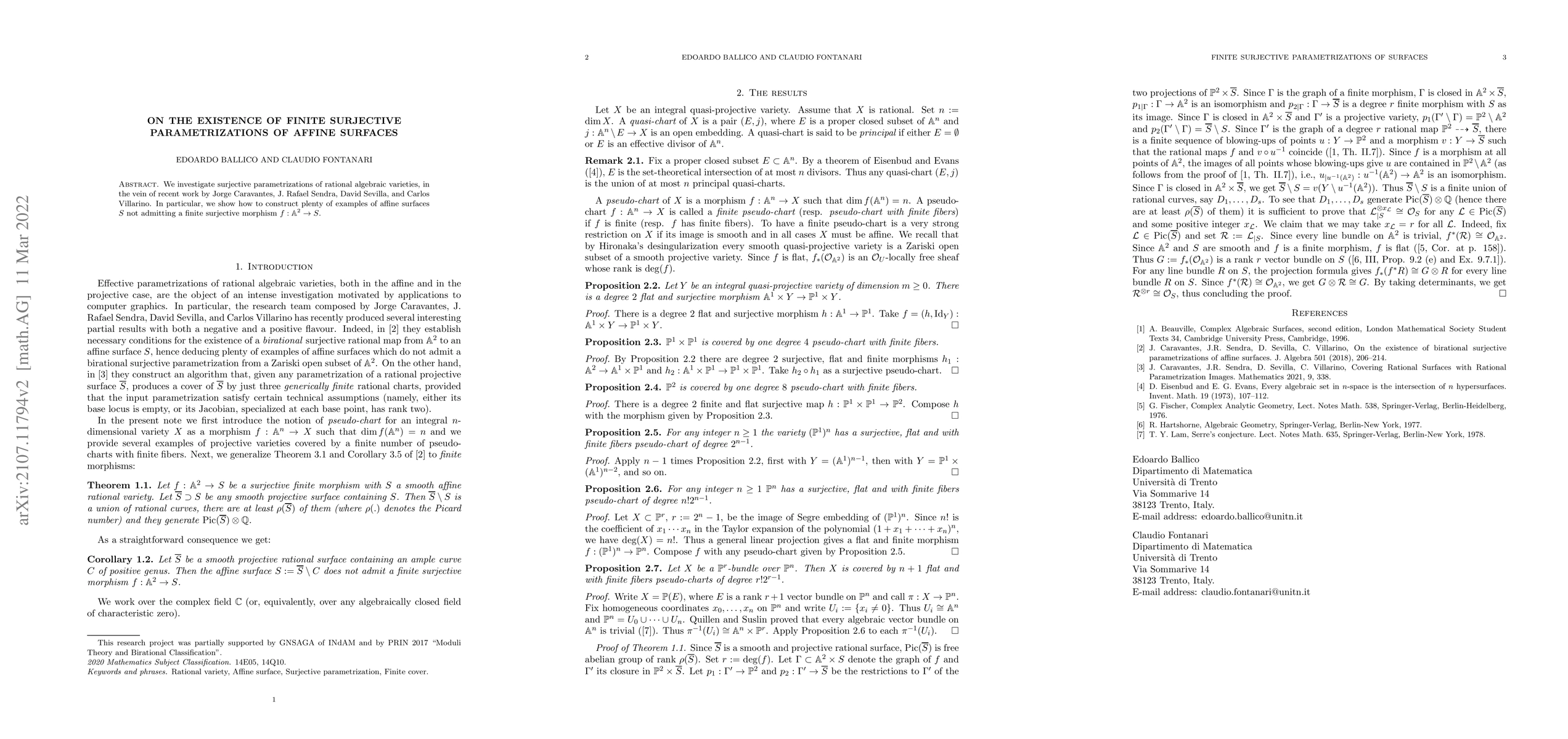 Thumbnail for On the existence of finite surjective parametrizations of affine
  surfaces