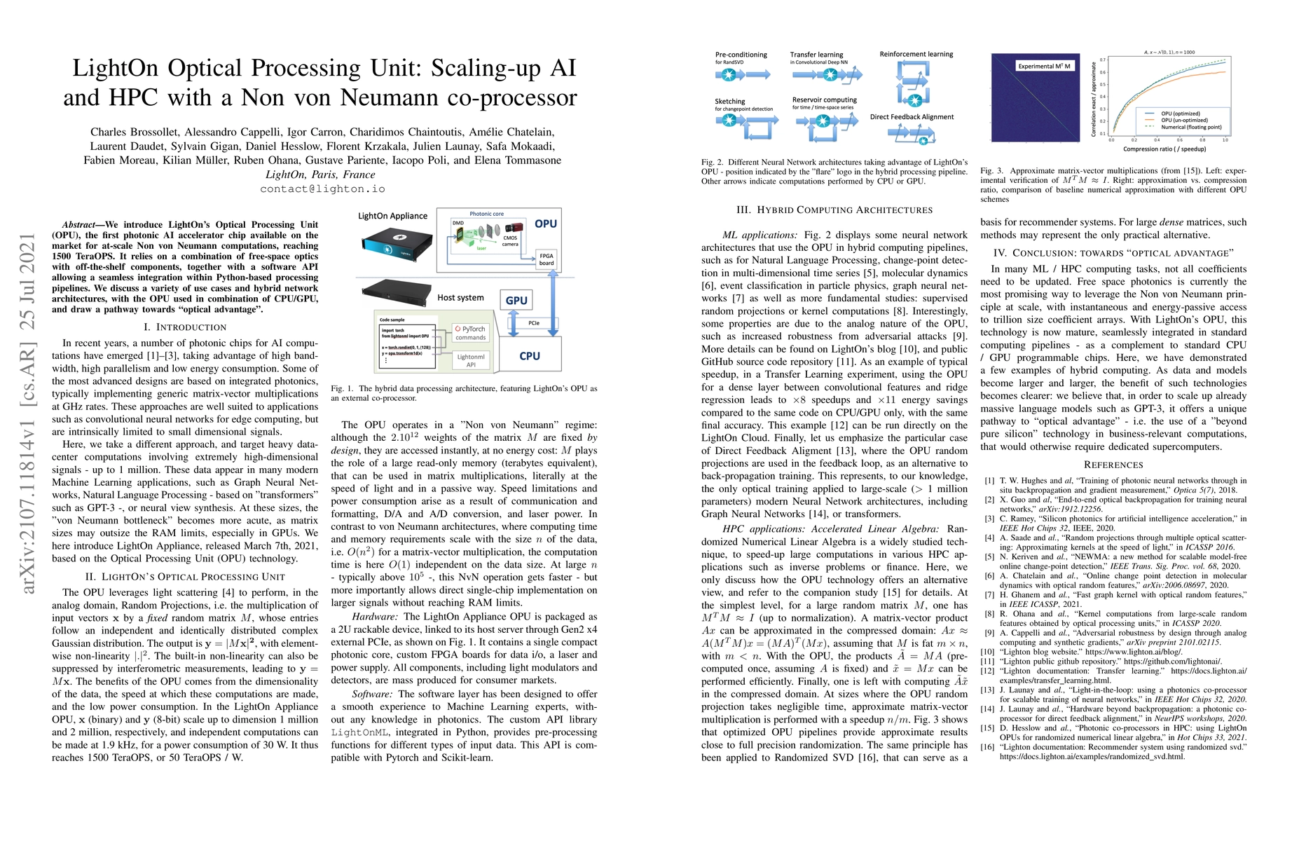 Thumbnail for LightOn Optical Processing Unit: Scaling-up AI and HPC with a Non von
  Neumann co-processor
