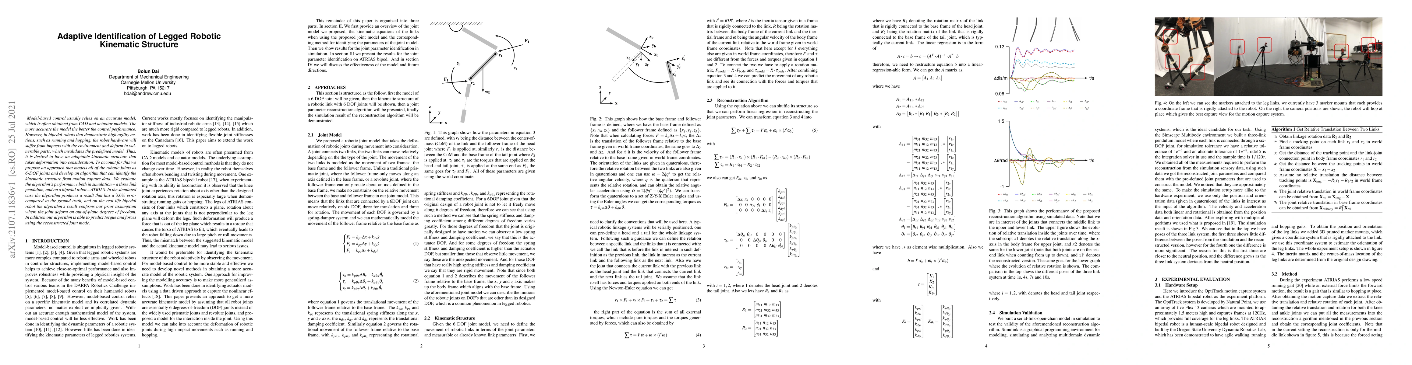 Thumbnail for Adaptive Identification of Legged Robotic Kinematic Structure