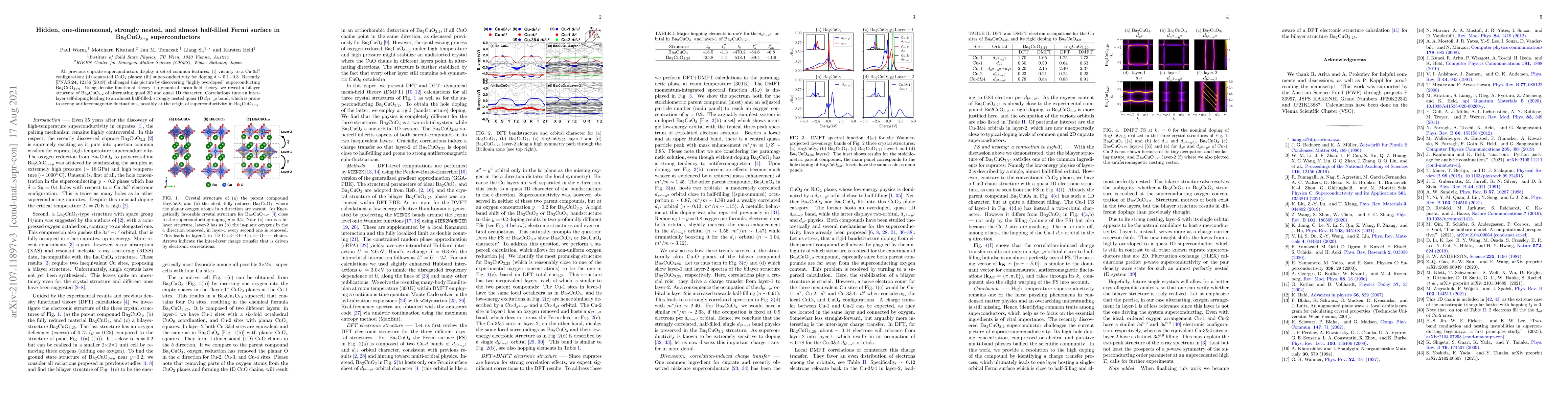 Thumbnail for Hidden, one-dimensional, strongly nested, and almost half-filled Fermi
  surface in Ba$_2$CuO$_{3+y}$ superconductors