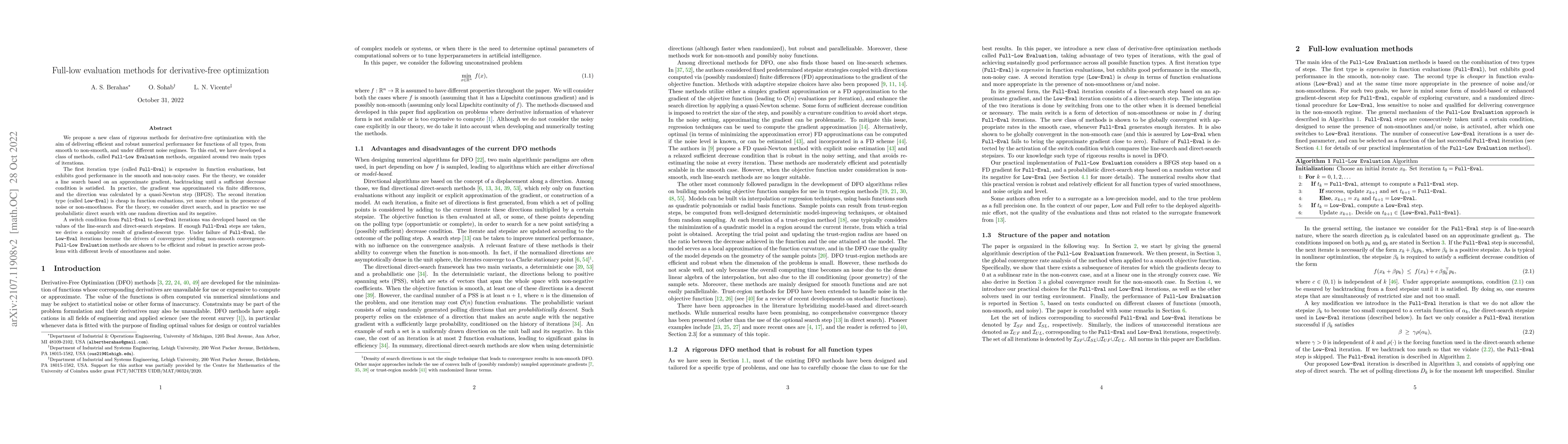 Thumbnail for Full-low evaluation methods for derivative-free optimization