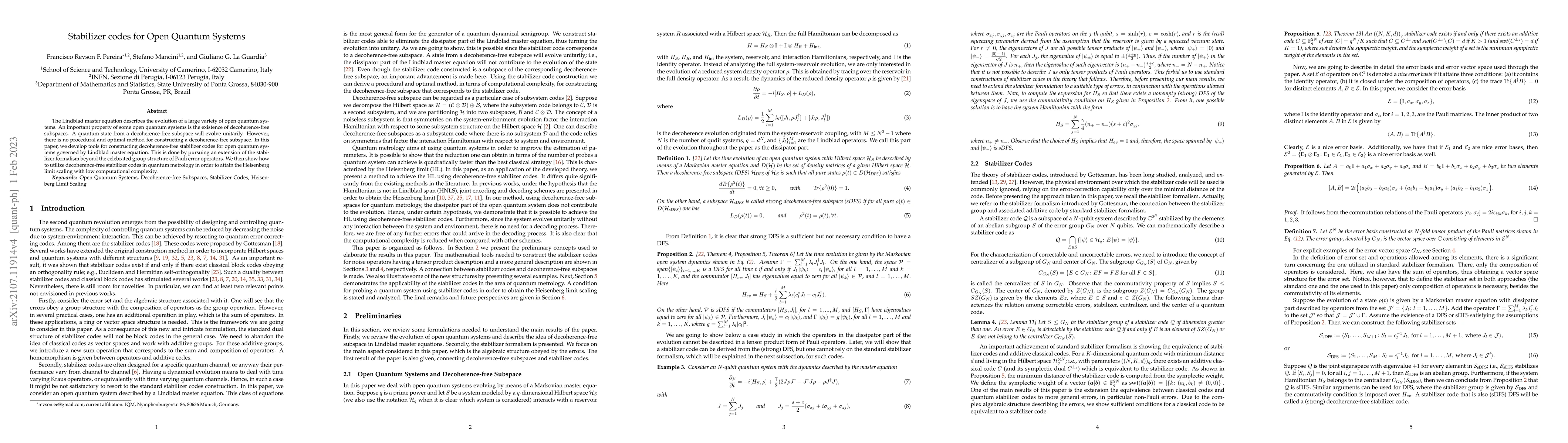 Thumbnail for Stabilizer codes for Open Quantum Systems