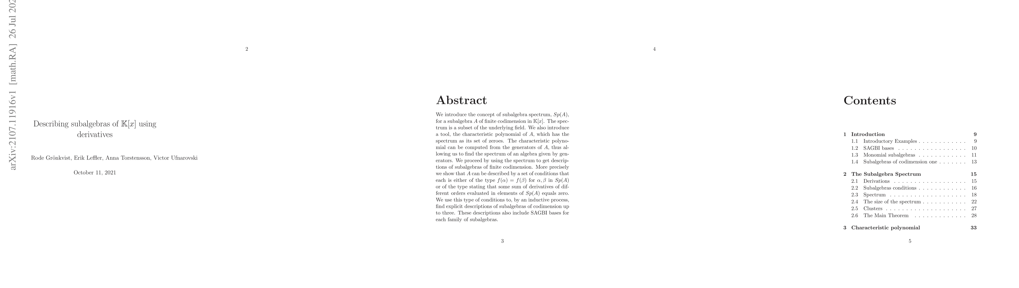 Thumbnail for Describing subalgebras of $\mathbb{K}[x]$ using derivatives