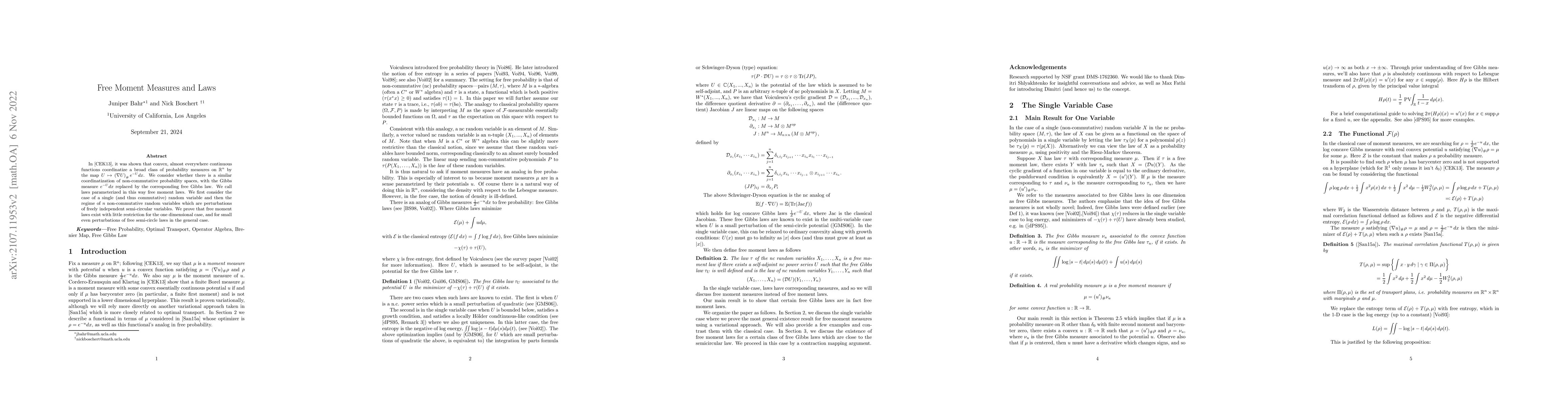 Thumbnail for Free Moment Measures and Laws