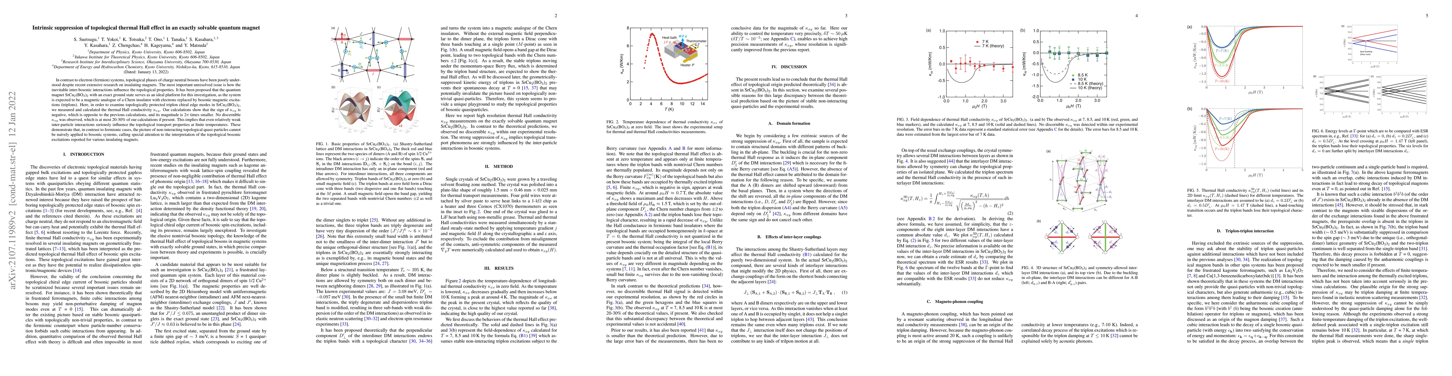 Thumbnail for Intrinsic suppression of topological thermal Hall effect in an exactly
  solvable quantum magnet