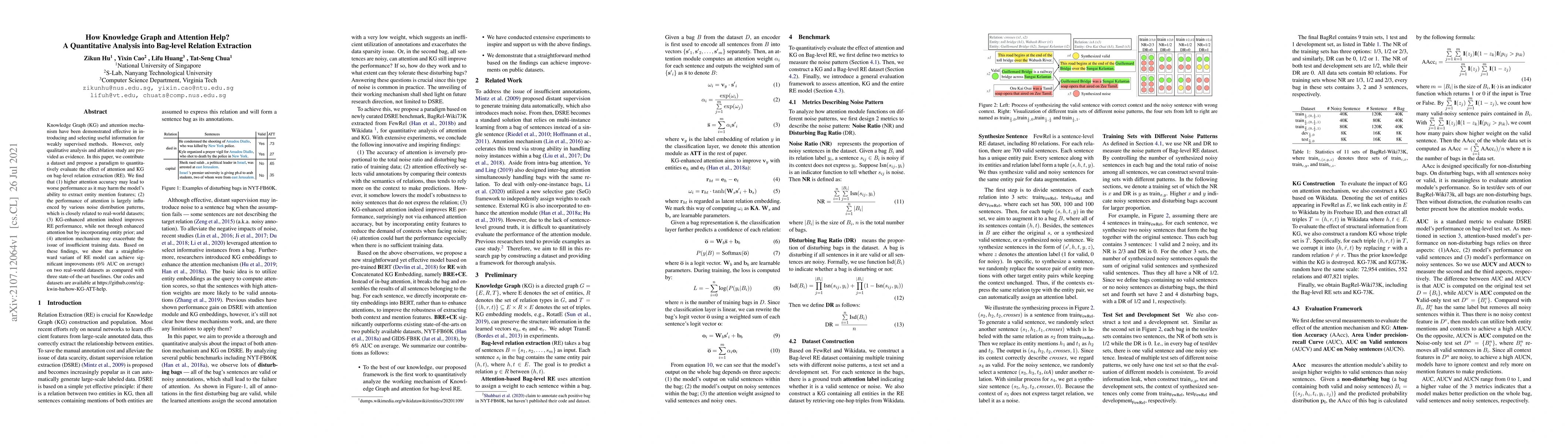 Thumbnail for How Knowledge Graph and Attention Help? A Quantitative Analysis into
  Bag-level Relation Extraction