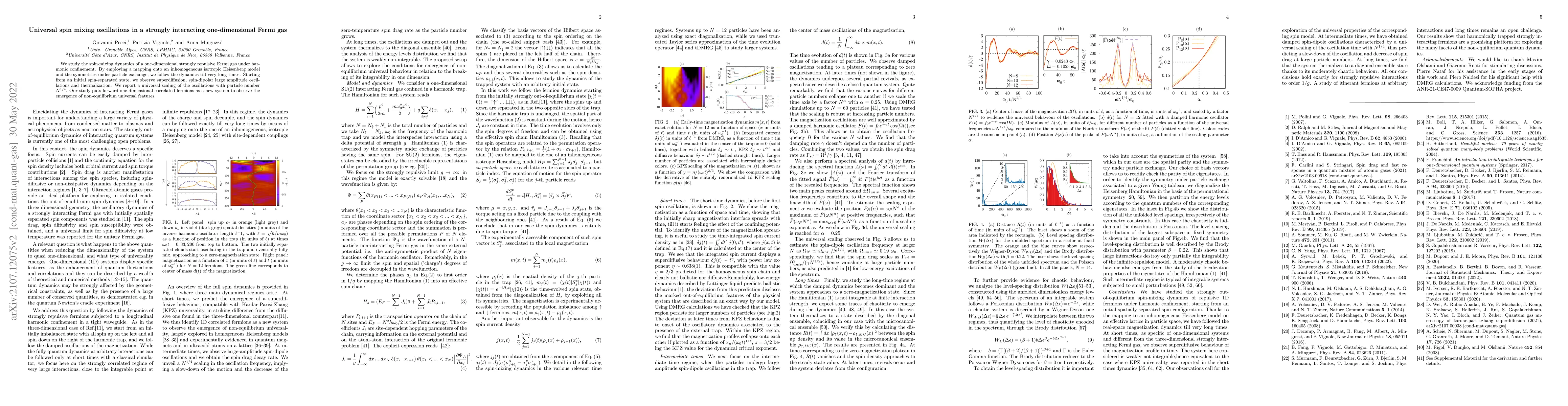 Thumbnail for Universal scaling of spin mixing dynamics in a strongly interacting
  one-dimensional Fermi gas