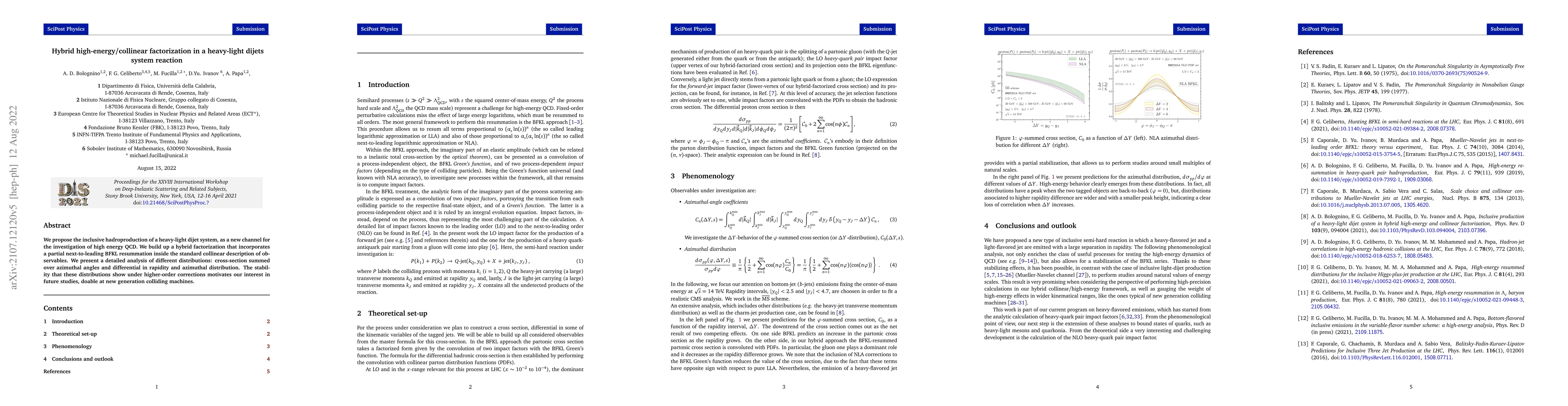 Thumbnail for Hybrid high-energy/collinear factorization in a heavy-light dijets
  system reaction