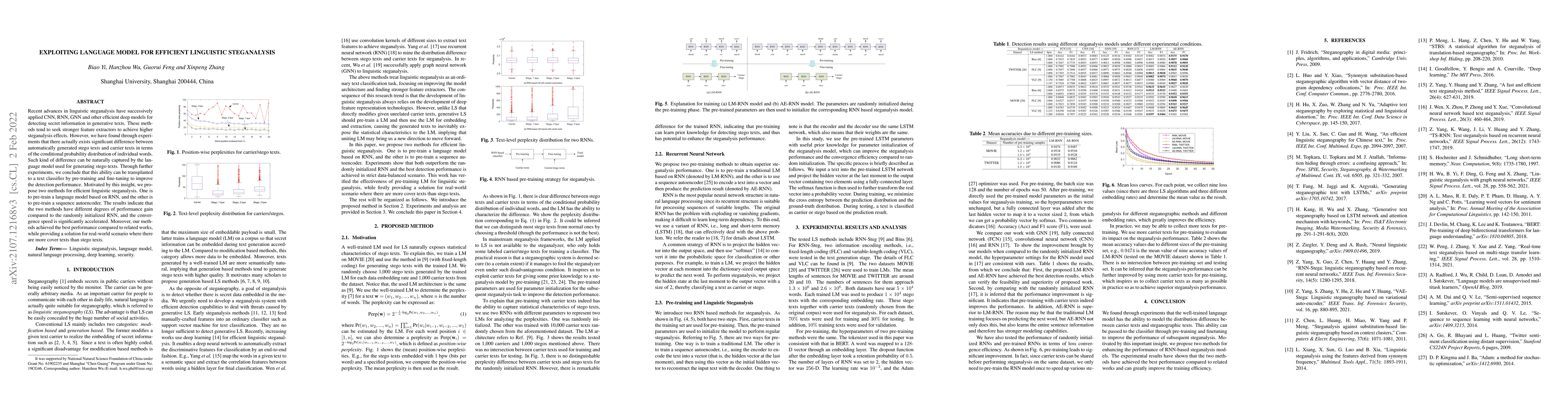 Thumbnail for Exploiting Language Model for Efficient Linguistic Steganalysis