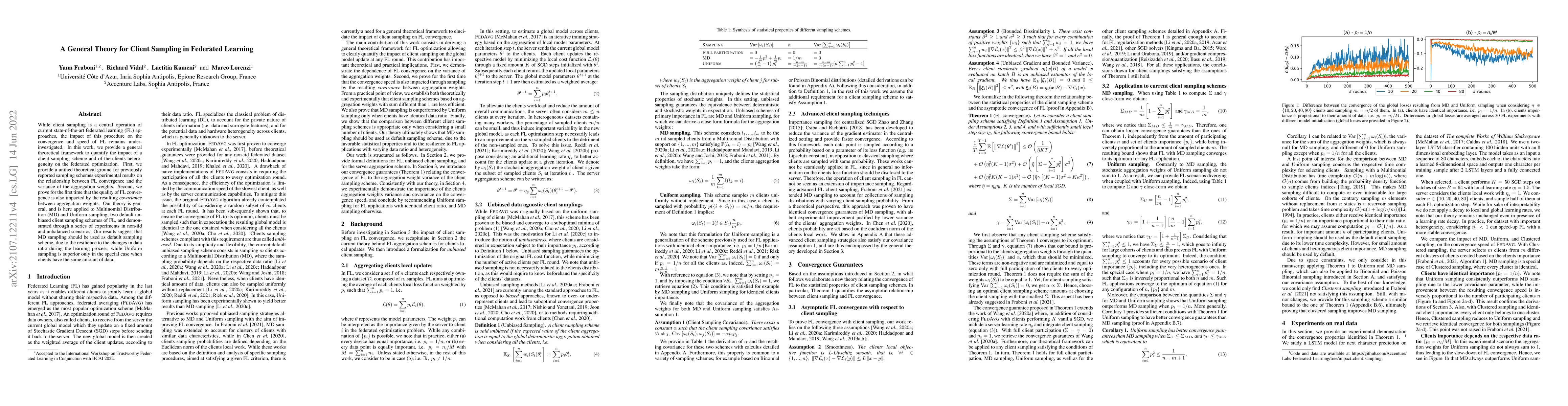Thumbnail for A General Theory for Client Sampling in Federated Learning