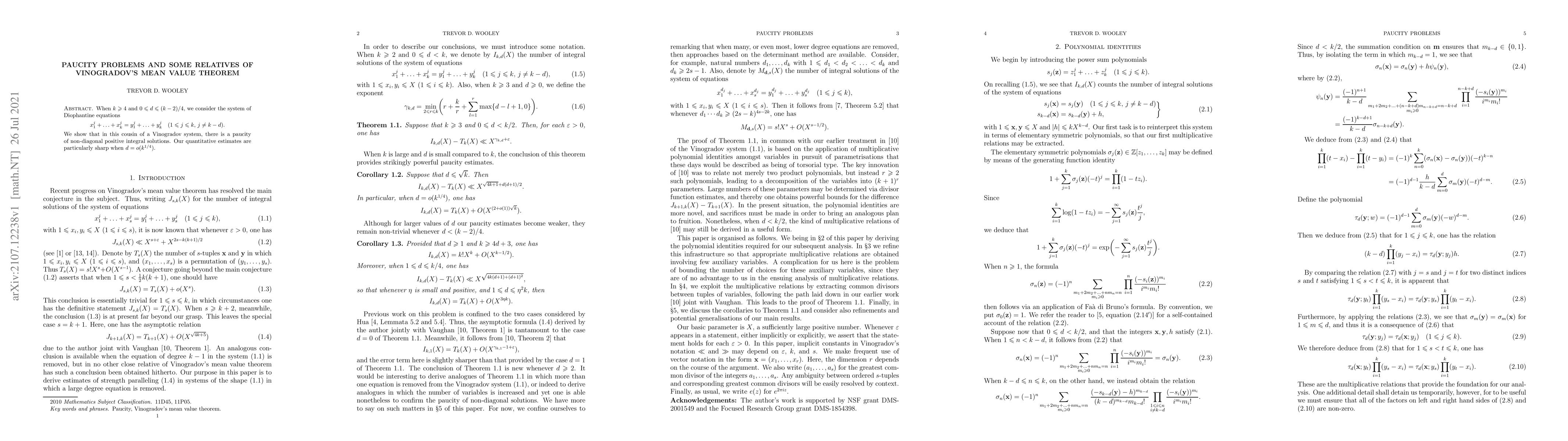 Thumbnail for Paucity problems and some relatives of Vinogradov's mean value theorem