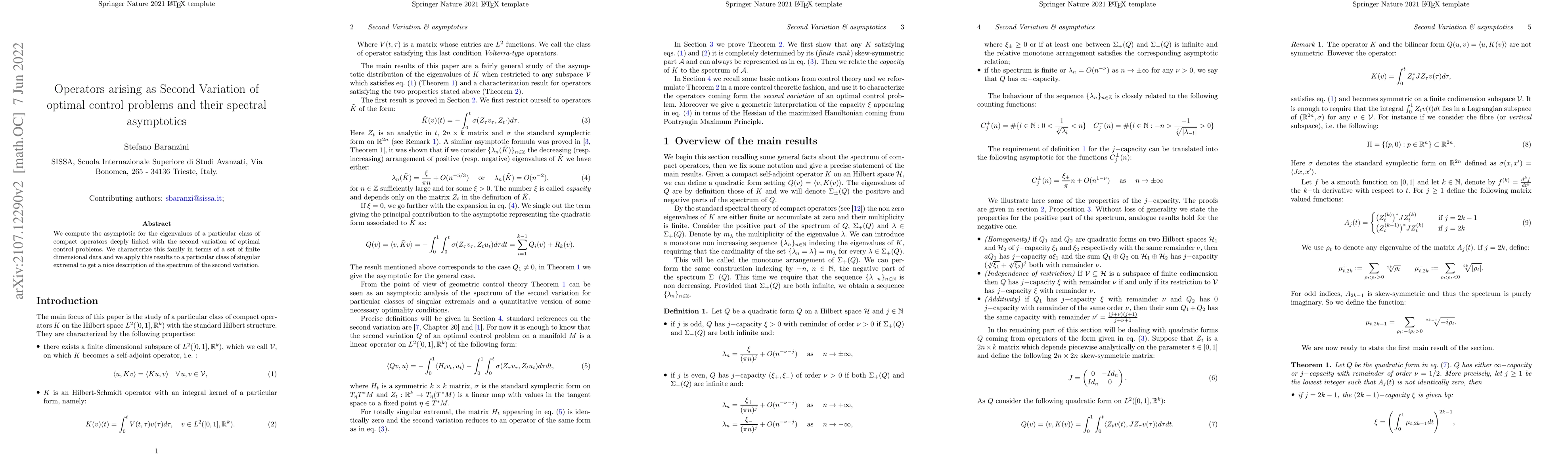 Thumbnail for Operators arising as Second Variation of optimal control problems and
  their spectral asymptotics