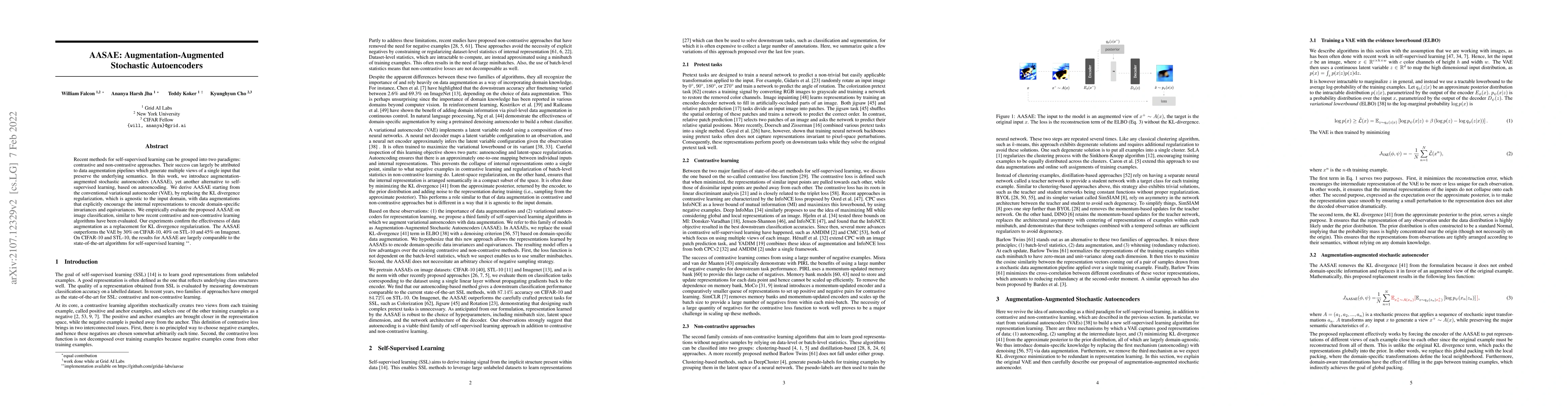 Thumbnail for AASAE: Augmentation-Augmented Stochastic Autoencoders