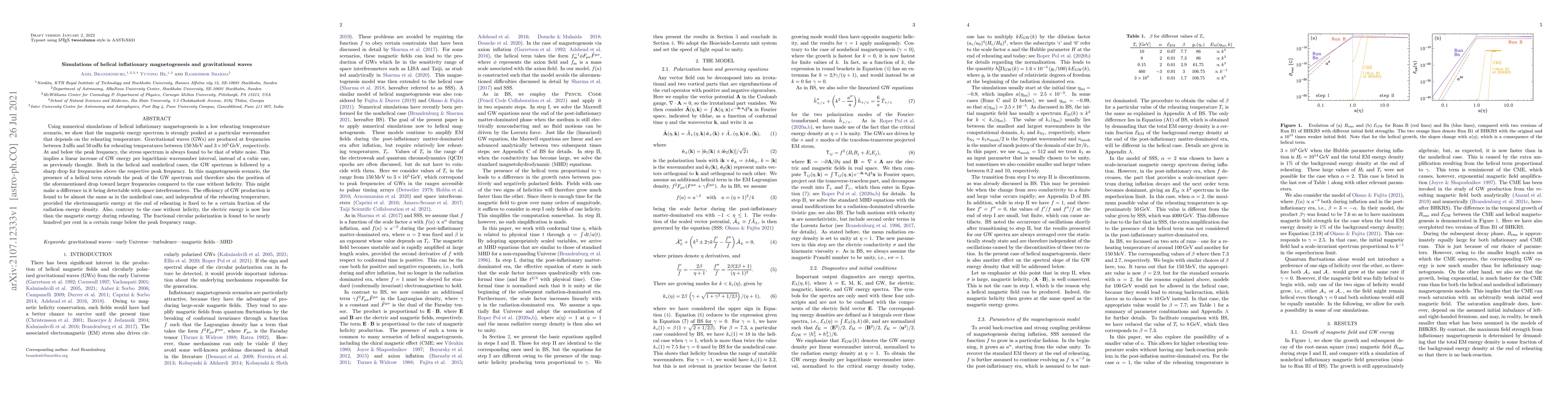 Thumbnail for Simulations of helical inflationary magnetogenesis and gravitational
  waves