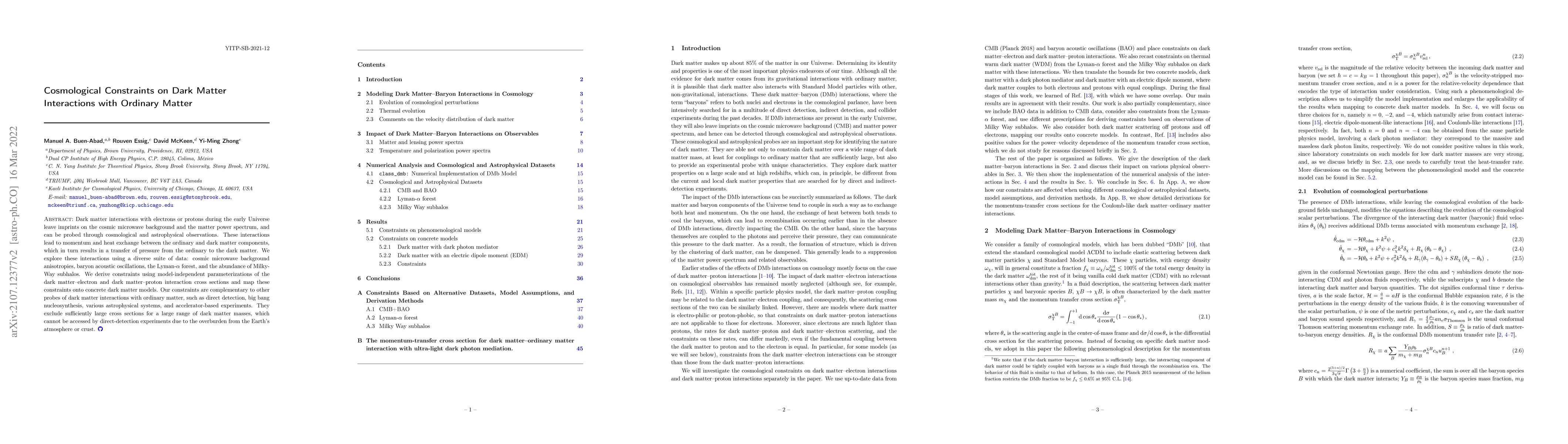 Thumbnail for Cosmological Constraints on Dark Matter Interactions with Ordinary
  Matter
