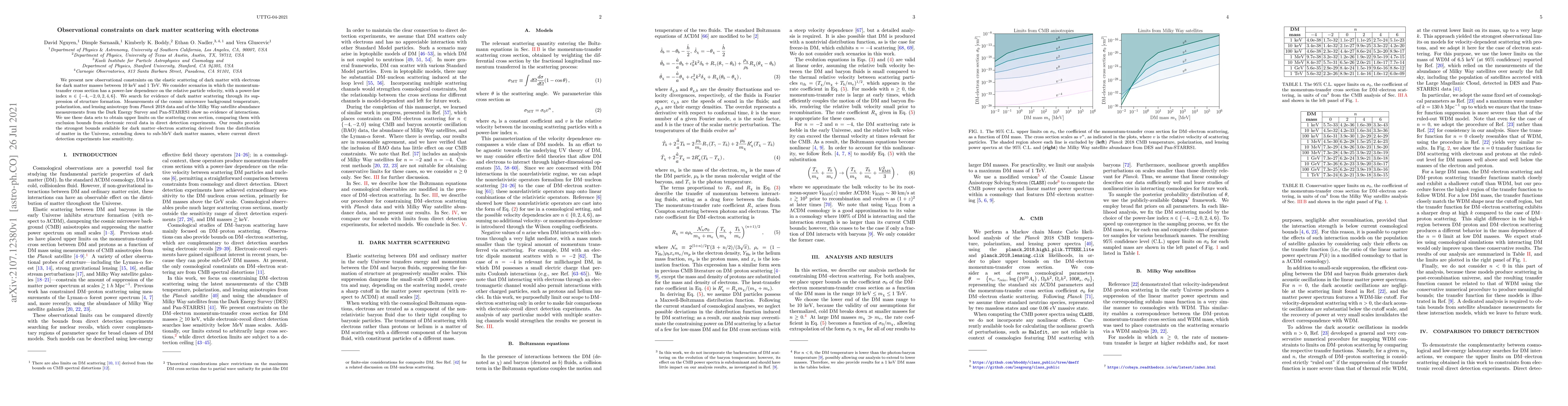 Thumbnail for Observational constraints on dark matter scattering with electrons
