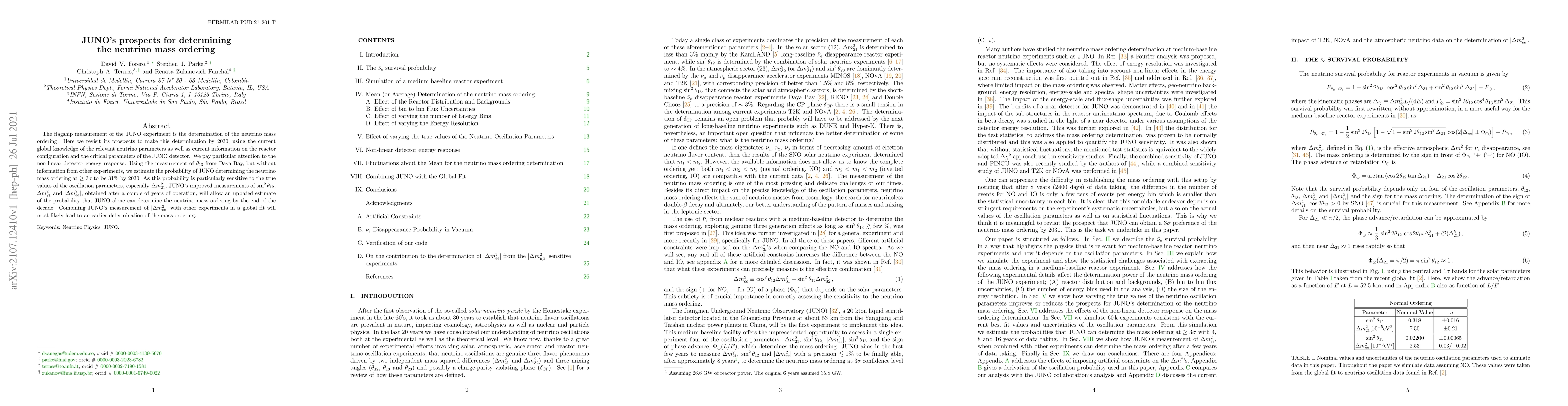 Thumbnail for JUNO's prospects for determining the neutrino mass ordering