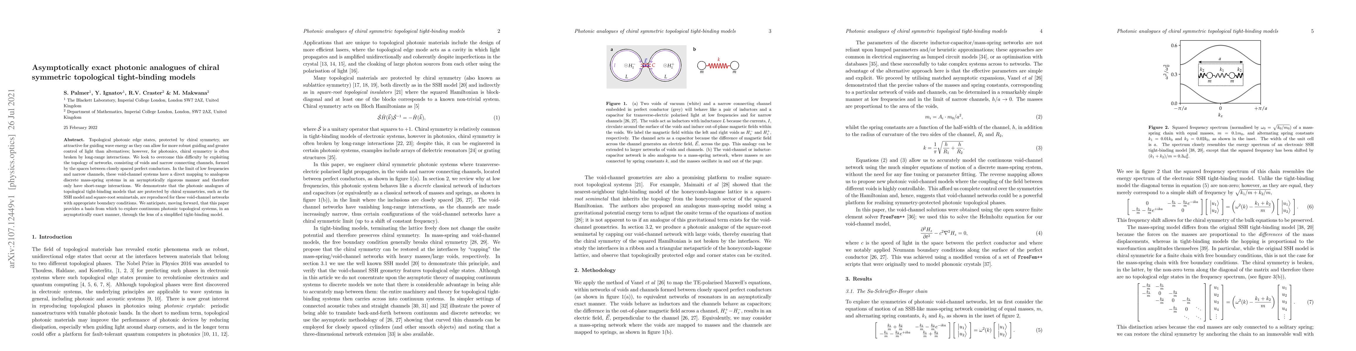 Thumbnail for Asymptotically exact photonic analogues of chiral symmetric topological
  tight-binding models