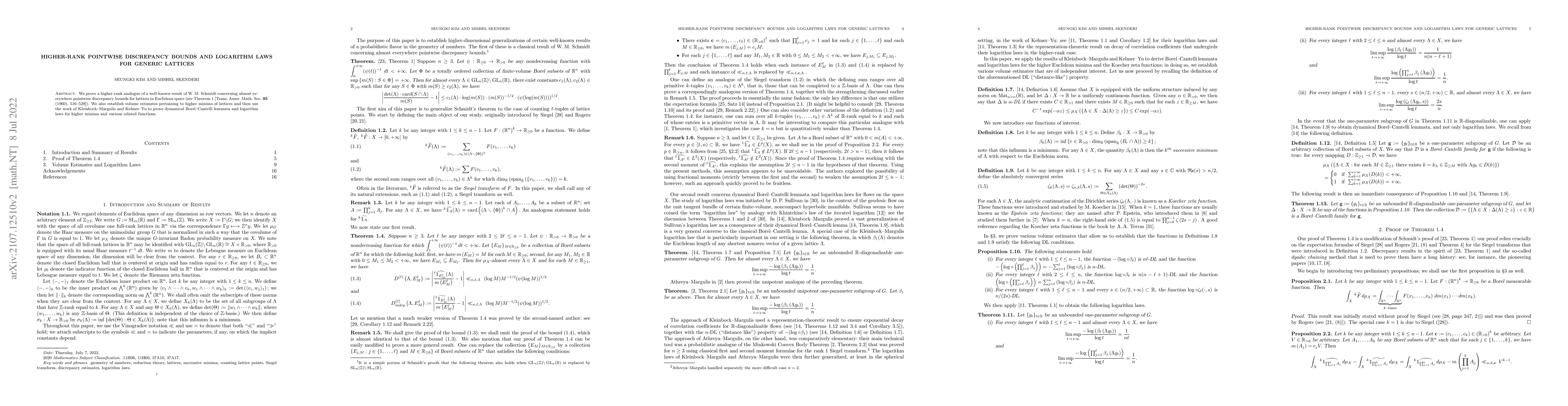 Thumbnail for Higher-rank pointwise discrepancy bounds and logarithm laws for generic
  lattices
