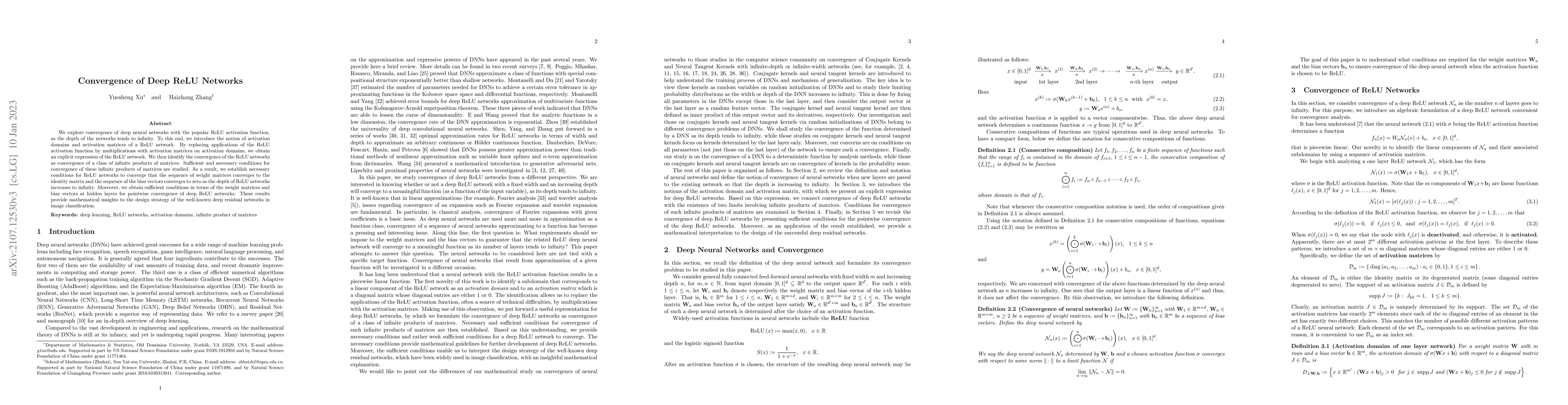 Thumbnail for Convergence of Deep ReLU Networks