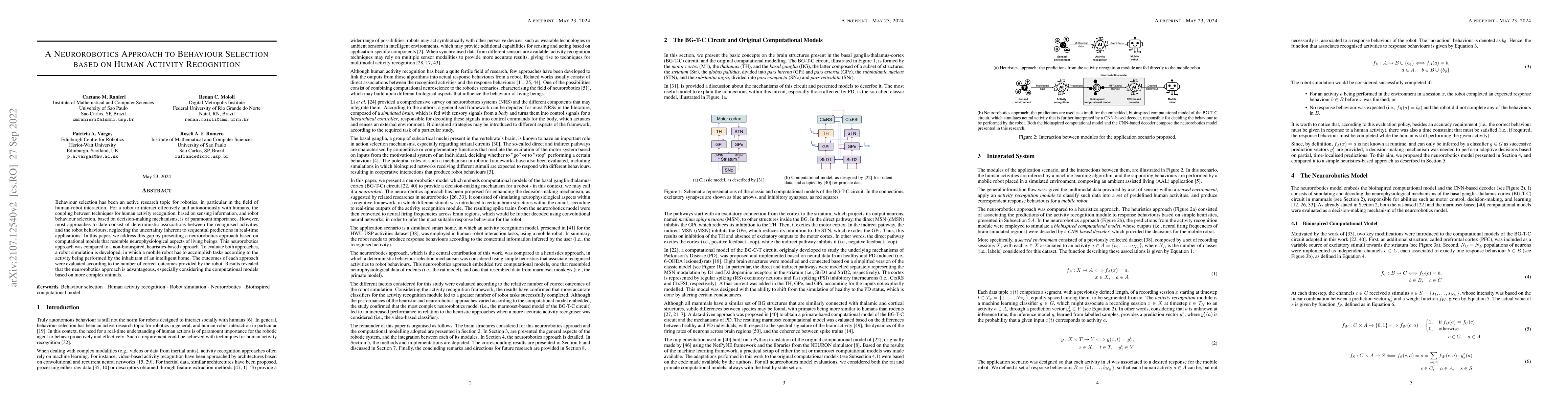 Thumbnail for A Neurorobotics Approach to Behaviour Selection based on Human Activity
  Recognition