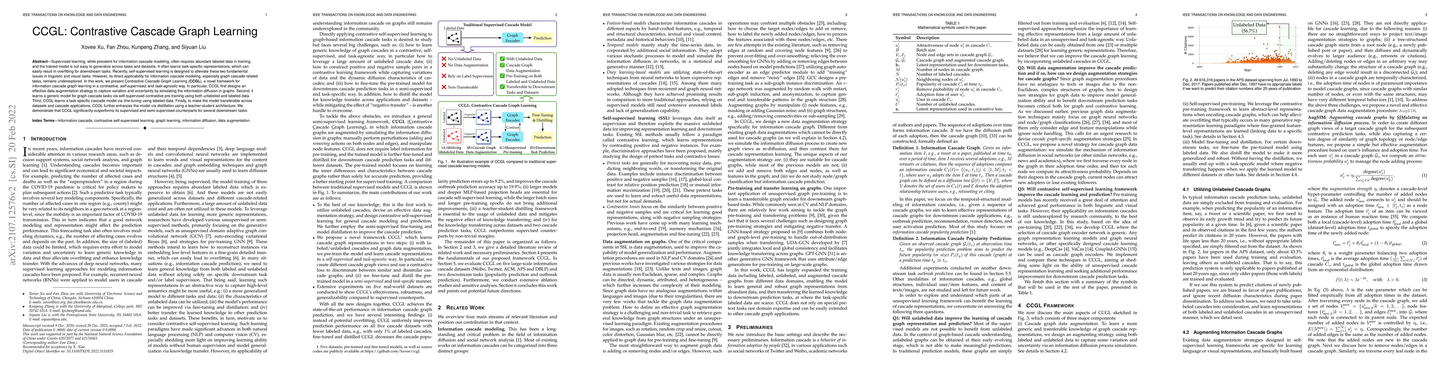 Thumbnail for CCGL: Contrastive Cascade Graph Learning