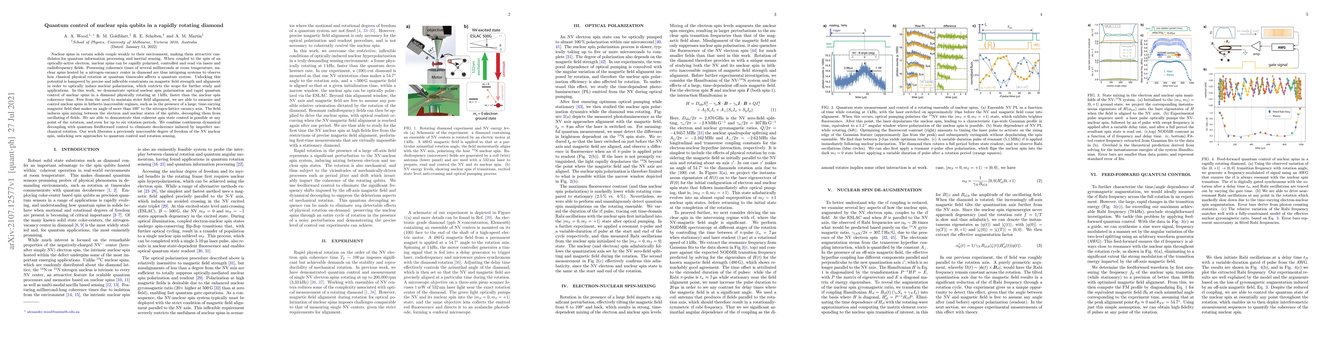 Thumbnail for Quantum control of nuclear spin qubits in a rapidly rotating diamond